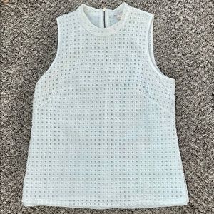 J. Crew Factory White Sleeveless Mock Neck Blouse - Size 6